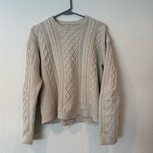 J. Crew women’s cream Cable Knit Crewneck Sweater